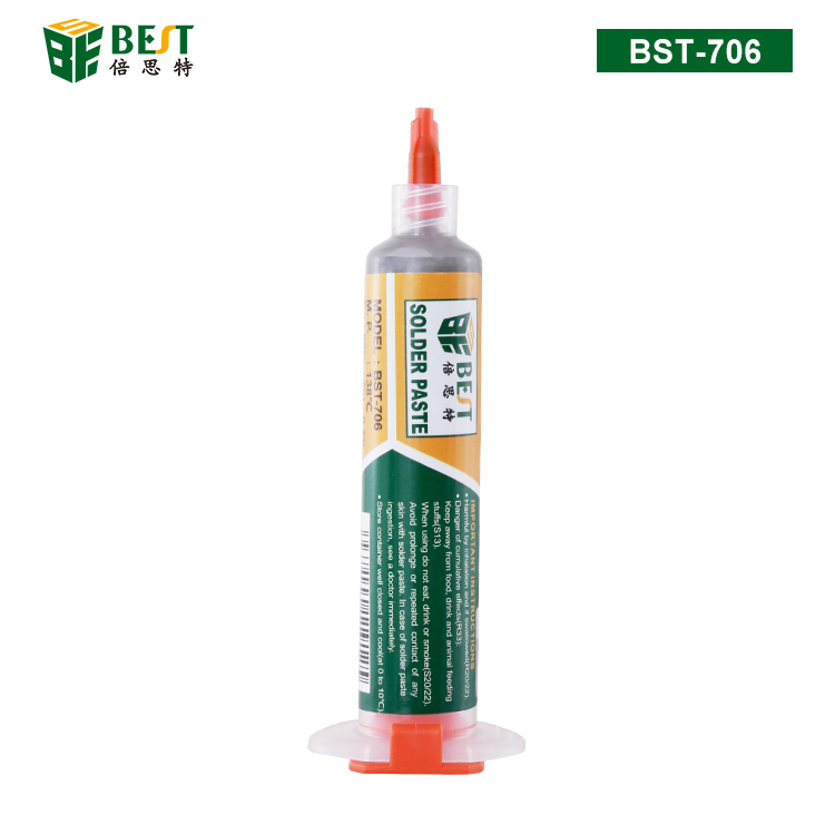 BST-706 針筒式無(wú)鉛錫漿 低溫?zé)o鉛錫膏 焊錫膏 Sn42/Bi58 10cc