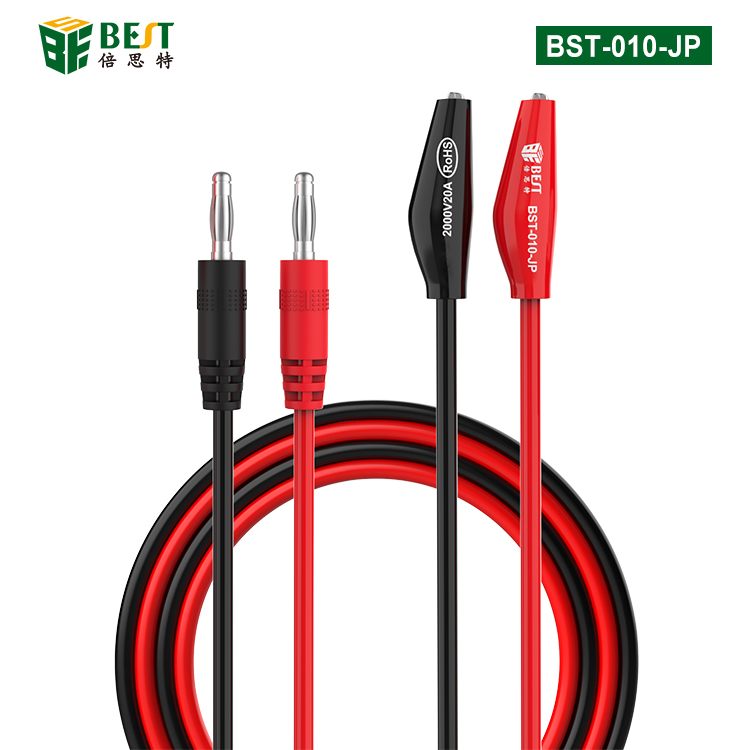BST-010-JP 超導(dǎo)傳輸香蕉頭轉(zhuǎn)鱷魚夾測(cè)試線 電力測(cè)試線 高壓電源夾子 萬(wàn)用表插頭 香蕉頭導(dǎo)線 鱷魚夾純銅帶線試驗(yàn) 夾子線
